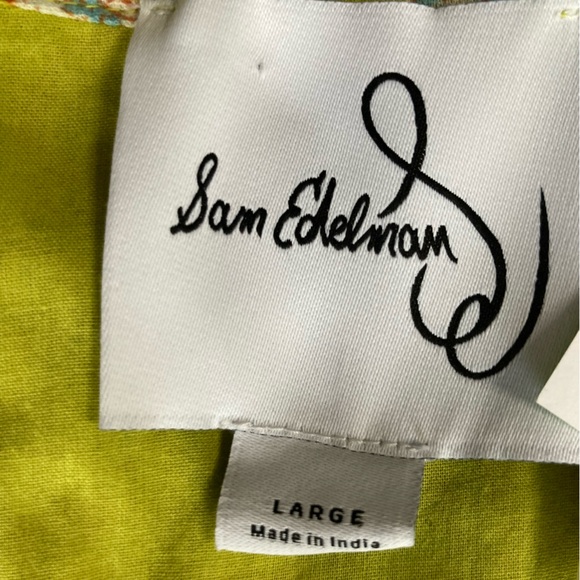 Sam Edelman Lemon Floral Cotton Maxi Dress Belted NWT Size L - Picture 10 of 15